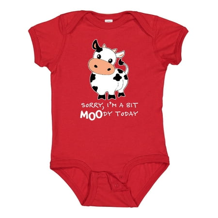 

Inktastic Sorry I m a Bit MOOdy Today Cute Cow Pun Gift Baby Boy or Baby Girl Bodysuit