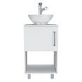 thumbnail image 2 of Modern 18" Bathroom Vanity In White With One Open Shelf And Single Door Cabinet For Bath A Storage, 2 of 4