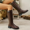 thumbnail image 5 of ATENAR Womens Boots,Knee High Boots Women,Cowboy Boots,Slip-Resistant,PU,Brown,36(US:5.5), 5 of 9