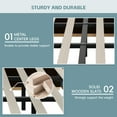 thumbnail image 6 of Harper & Bright Designs King Size Platform Bed with Upholstered Headboard, King Wooden Bedframe with Anti-Collision Soft Rounded Corners, Blue, 6 of 9