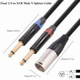 thumbnail image 4 of Dual 1/4 inch to XLR Male Y Splitter Cable, 3Pin Male XLR to Dual 6.35mm TS Mono Plug Microphone Audio Converter Adapter, 4 of 10