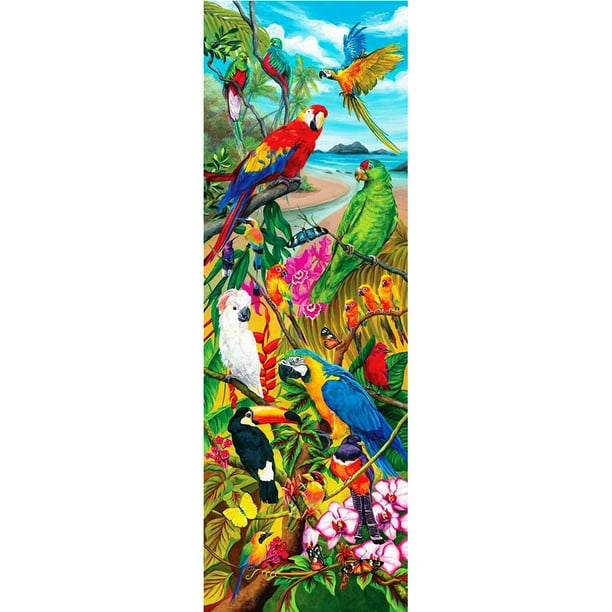 Lleno Diamantes Pájaros Cantando Serie Loro Resina 30*80CM A1583
