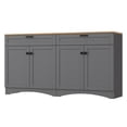 thumbnail image 4 of Farmhouse TV Stand For TVs Up to 70", With 2 Drawers, 2 Cabinets & Adjustable Shelves, For Living Room, Bedroom, 3 Color, 4 of 13
