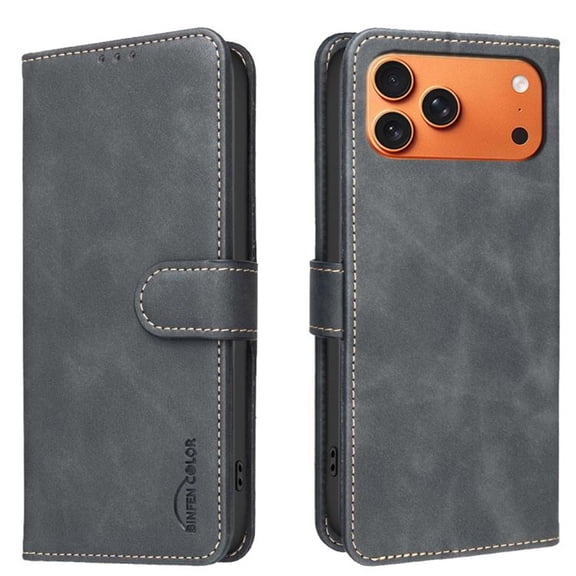 Case For IPhone 17 Pro Max【RFID Blocking】with Multi-Card Holder Bills Slot, Calfskin-Texture Vegan Leather Magnetic Wallet Case,Black,For iPhone 17 Pro Max