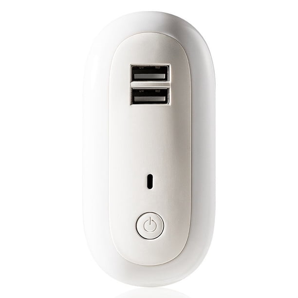 Inteprter Luz nocturna Doble USB Carga rápida 10 Gear Control remoto ajustable 1W 5V 4500K 500lm Lámpara de iluminación para dormitorio interior Iluminación y accesorios Inteprter HA064396-01B