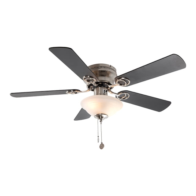 Ventilador Techo Níquel Satinado Negro / Roble 2 Luces 42 LámparaYa V8238-1
