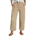 thumbnail image 2 of BILIKEYU Women's Lightweight Linen Summer Pants, womens pants, women's clothing, cargo pants women baggy, 2 of 5