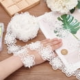 thumbnail image 3 of 5 Yard Flower Lace Pearl Trim Ribbon 2.4inch Wide Embroidered 3D Flower Lace Edge Trim White Organza Lace Trim DIY, 3 of 9