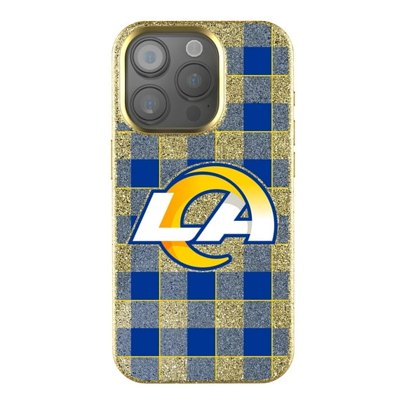 Keyscaper Los Angeles Rams Plaid Bling iPhone Case