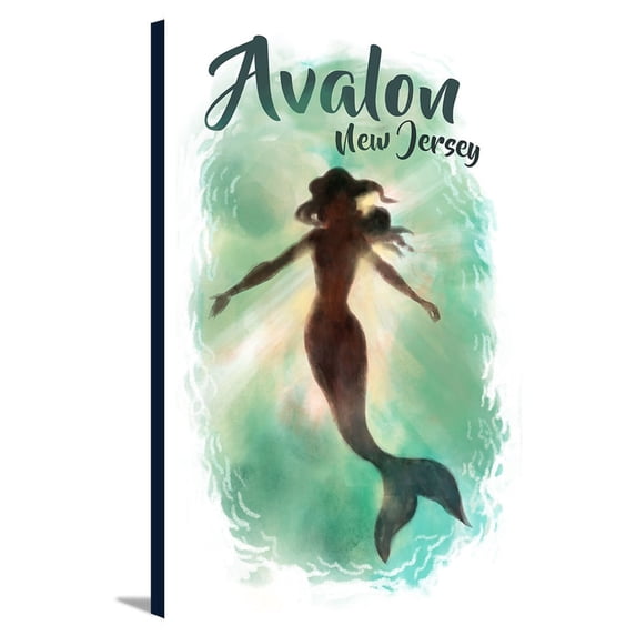 Avalon, New Jersey - Mermaid Underwater- Lantern Press Artwork (24x36 Gallery Wrapped Stretched Canvas)