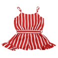 thumbnail image 2 of Bébé bébé Filles Vêtements Sans Manches Rayé Mousseline de Soie d'Été Tenues Rouges 3-4 Ans, 2 of 4