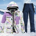 thumbnail image 2 of Valora Men's Suits Men And Women Ski Wear Winter Windproof Hooded Jacket And Pants Suitable For Casual Outdoor Ski Wear Dark Blue L, 2 of 3