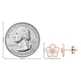 thumbnail image 7 of Round Cut Lab Created Moissanite Diamond Flower Stud Earring For Women In 14k Rose Gold Plated Sterling Silver (G-H Color,VVS1 Clarity,0.10 Cttw), 7 of 7