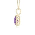 thumbnail image 2 of ANGARA Natural 1 ct Amethyst Teardrop Pendant with Diamond Halo in 14K Yellow Gold for Women (Size-8x6mm) | February Birthstone, Anniversary, Jewelry Gift for Women | Natural Amethyst Necklace, 2 of 7