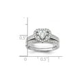 thumbnail image 3 of Sterling Silver Engagement Bridal Wedding Heart Ring Set with Cubic Zirconia (CZ) (CZ) for Women, 3 of 6