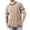 Khaki, variant on Men's Deep V Neck Short Sleeved T Shirt Cotton Elastic Bottoming Shirt Stand Up Collar In Summer,M