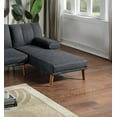 thumbnail image 6 of Modern Black Polyfiber Chaise Bed with Solid Wood Legs for Living Room, 6 of 9