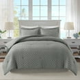 thumbnail image 1 of JML Tufted Queen Comforter Set 3 Pieces, Jacquard Boho Tufts Bedding Set - All Season Duvet and 2 Pillow Shams Bed Sets, Dark Gray, 1 of 7