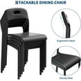 thumbnail image 6 of Stackable Dining Chairs Set of 2,Chair with Metal Legs a,Waterproof & Stain-Resistant,Suitable for Outside,Office,Living Room, Easy Assembly,Black, 6 of 7