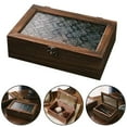thumbnail image 4 of Nordic Retro Solid Wood Begonia Flower Glass Storage Cabinet Desktop Sorting Flipping Wooden BOX Decorative Box Superior Quality, 4 of 7