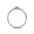 thumbnail image 4 of Solid 10k Rose Gold Round Diamond Halo Solitaire Bridal Engagement Wedding Anniversary Ring Band 1/5 Ct. - Size 7, 4 of 5