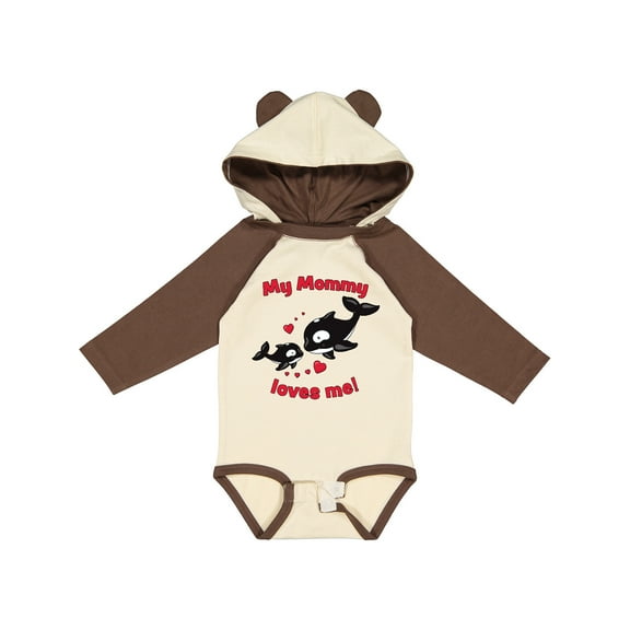 Inktastic My Mommy Loves Me Orca Baby Boys or Girls Long Sleeve Baby Bodysuit