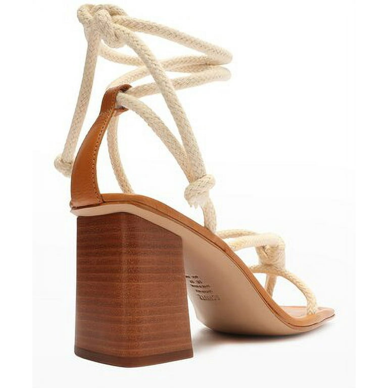 White stacked cheap heels