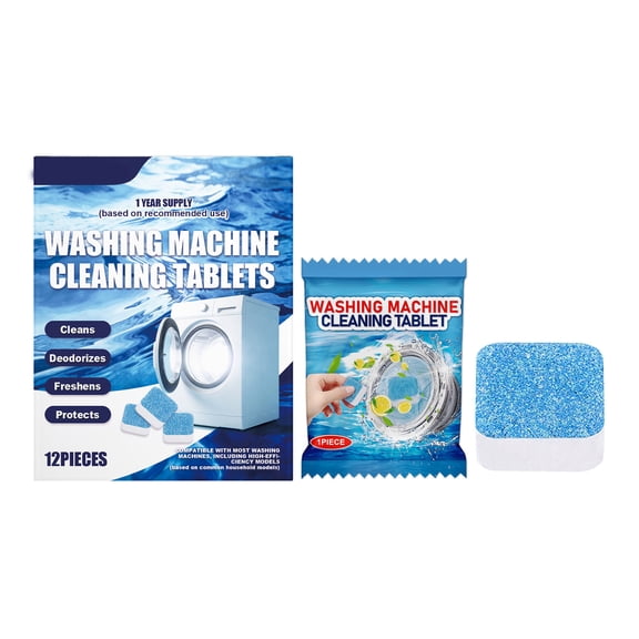 Premium Washing Machine Cleaning Tablets – Powerful Stain & Odor Removal, Safe for All Machines, Easy to Maintain & Extend Appliance Lifespan