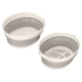 thumbnail image 3 of Double Layer Colander, Easy  Double Layer Drain Basket Foldable Design  For Outdoor Gray White Small, 3 of 8