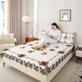 thumbnail image 4 of Homewish Golden Bell 3pcs Twin Sheet Sets for Teens Boys Girls,Merry Christmas Twin Fitted Sheet,Xmas Chic Flower Breathable Flat Sheet,Super Cozy Room Decor, 4 of 7