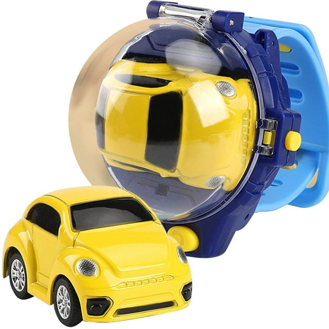 Remote Control Car Watch Toys 2.4 GHz RC Small Car Analog Watch USB Chargeable 2.4Ghz Wrist Racing Car Watch STEM Educational Cartoon RC Small Car for Kids Gift