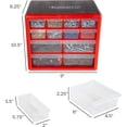 thumbnail image 3 of - 75-ST6067 Storage Drawers-12 Compartment Organizer Desktop or Wall Mount Container- 4 Large and 8 Small Bins for Hardware, Beads, Jewelry, and More by, 3 of 6