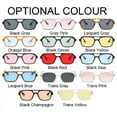 thumbnail image 3 of Lunettes de Soleil Rétro à Double Ponts pour Femmes, Mode Dégradé Rose, Lunettes de Soleil Carrées Bleu Léopard Creux Tendance pour Hommes, 3 of 4