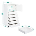 thumbnail image 4 of Naomi Home 6-Drawer Storage Cabinet, Mobile Office Organizer with Wheels for Home Office, White, 4 of 8