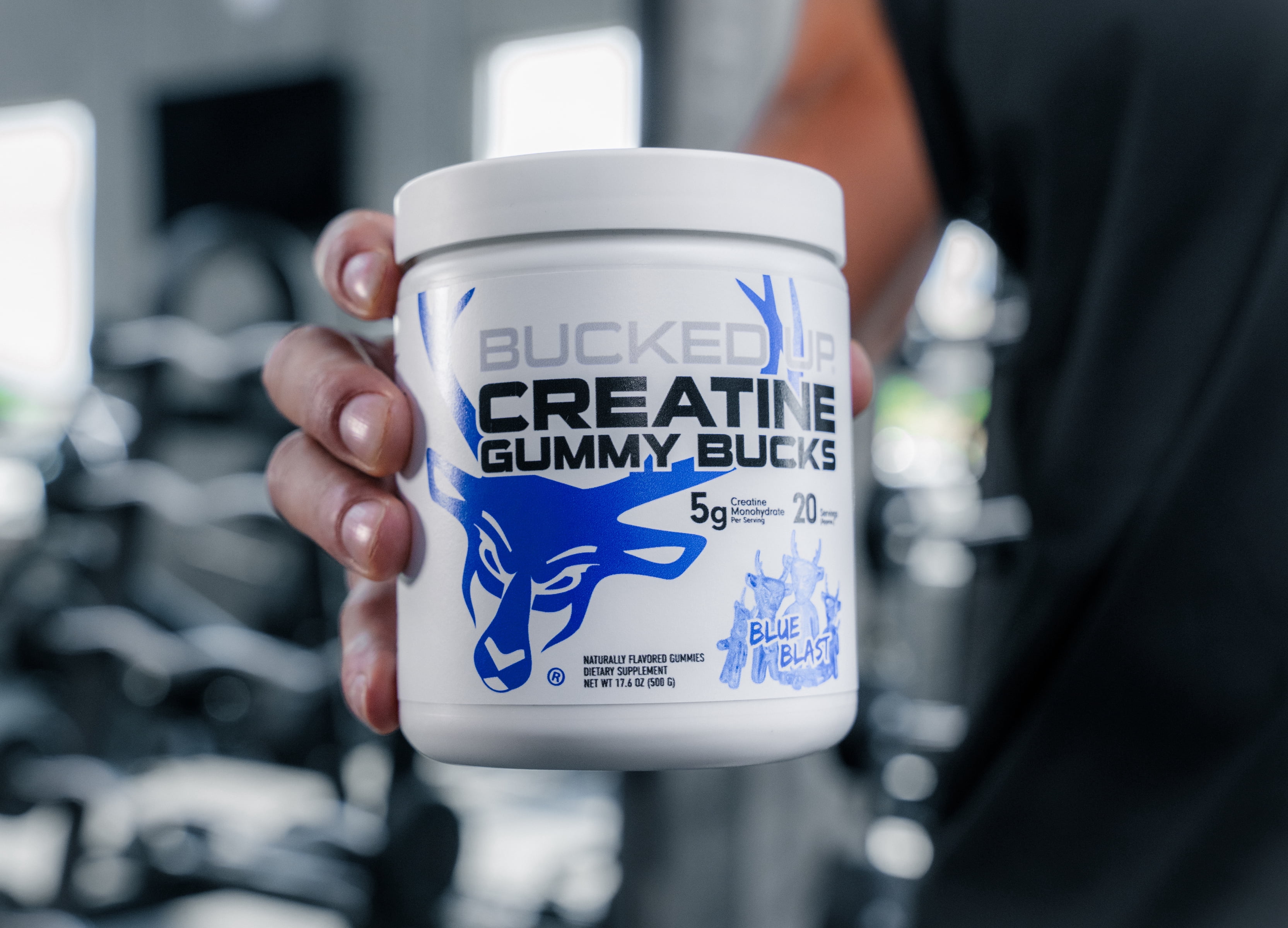 Bucked Up Creatine Gummies – Blue Blast Flavor – 5g Creatine Monohydrate Per Serving – Muscle Growth, Strength & Recovery Supplement – 20 Servings