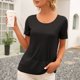 thumbnail image 4 of Camiseta de mujer Sexy Backless Hollow Manga corta Cuello redondo Top suelto, Negro, S seitruly AP001243-09, 4 of 7