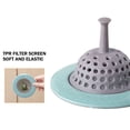 thumbnail image 3 of Colador de drenaje para fregadero de cocina, paquete de 2, tapón de silicona para fregadero de cocina con borde de acero inoxidable de 4,5 pulgadas de diámetro, 3 of 6