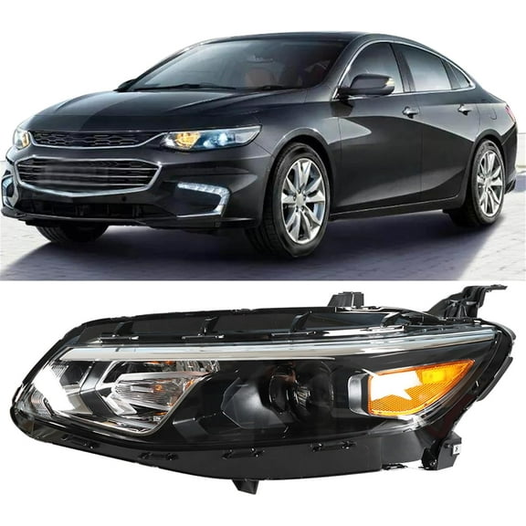 SEBLAFF Left Side Headlight Assembly Black Housing Replacement for Malibu 2016 2017 2018 Headlight Replacement for GM2502426