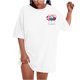 thumbnail image 2 of Camiseta de Cuello Redondo Impresa Delantera Y Trasera Del Día de la Independencia de las Mujeres, Tops Cortos Casuales para las Mujeres, 2 of 5