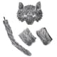thumbnail image 1 of KAKOWELY 1 juego de disfraz de lobo, máscara de lobo, guantes de cosplay de animales, accesorios de disfraces de cola, 1 of 4