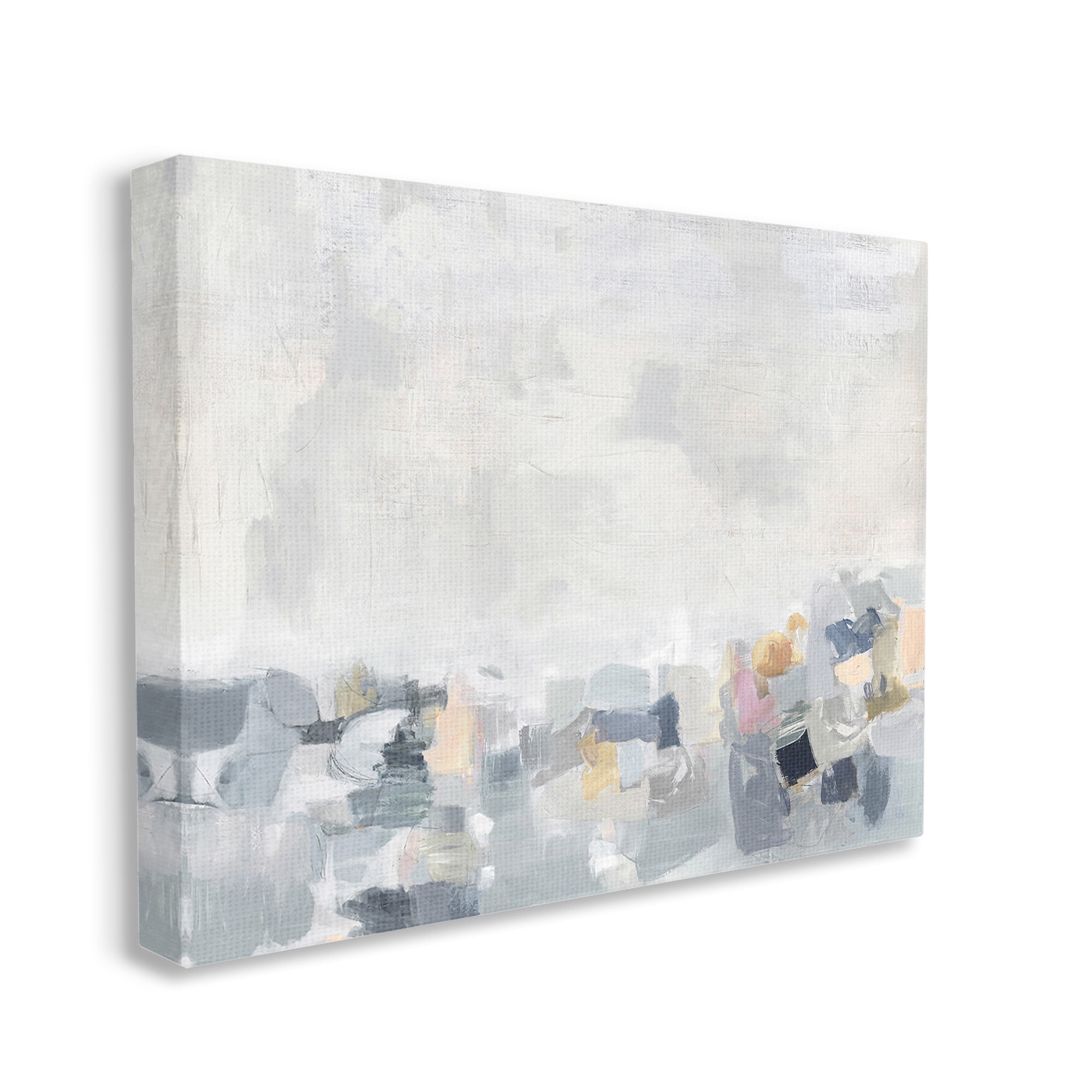 Stupell Industries Grey Modern Landscape Abstract Painting Gallery Wrapped Canvas Art Print Wall Art, 40 x 30
