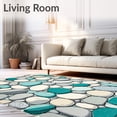 thumbnail image 2 of ODIKA 4'x6' Machine Washable Non-Slip Area Rug, Beach Pebble Mosaic Design High Traffic Rug, Gray, 86005, 2 of 5