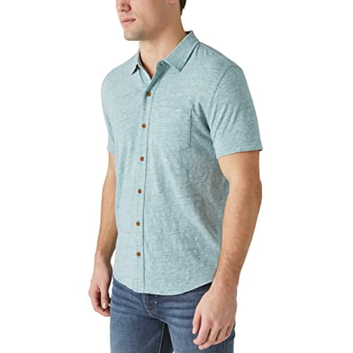 Lucky Brand Linen Short Sleeve Button Up Shirt - Men's Clothing