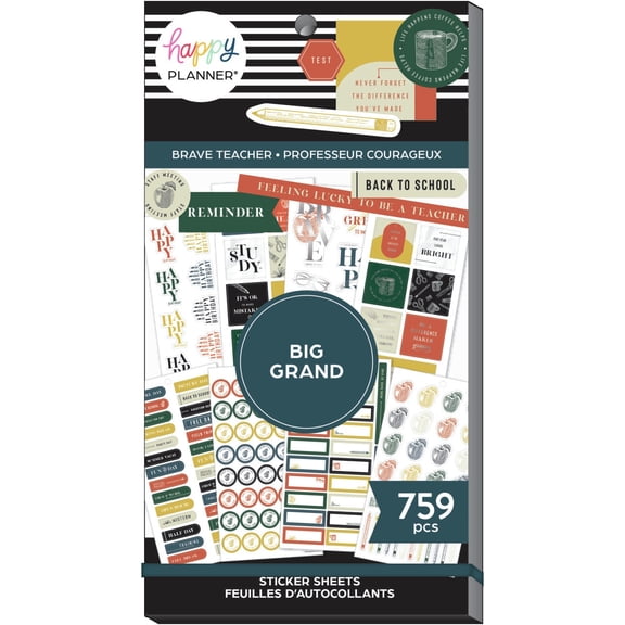 Happy Planner Sticker Value Pack 30/Sheets-Brave Teacher