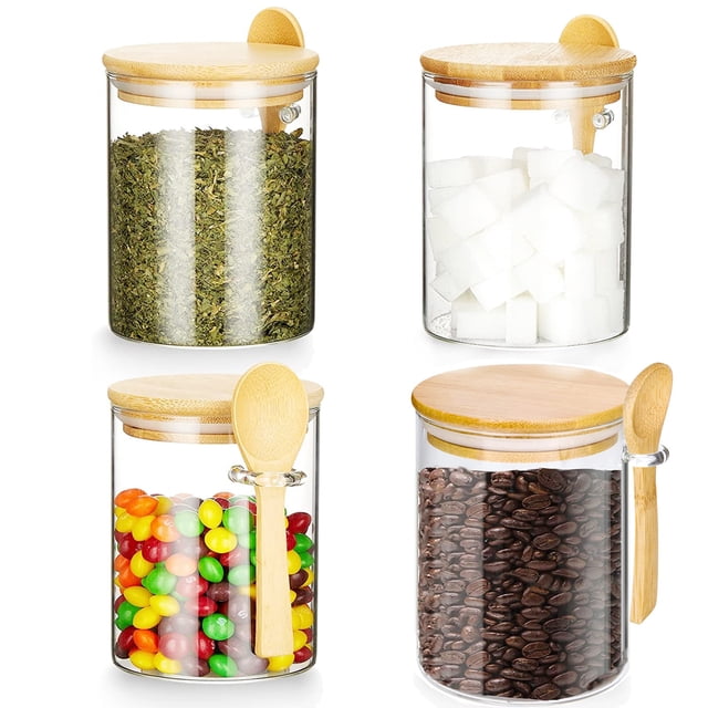 Recipientes de vidrio para almacenar alimentos Povinmos 500 ml con tapa