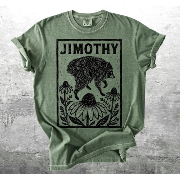 Funny Jimothy Raccoon Graphic Shirt, Vintage Woodland Animal Tee, Nature Lover Gift, Unisex Comfort Colors Style T-Shirt