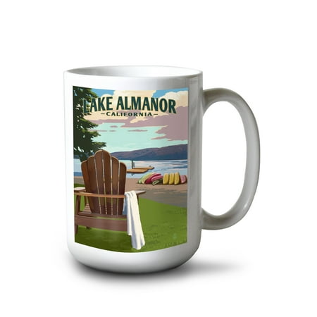 

Lantern Press 15 fl oz Ceramic Mug Lake Almanor California Lake Sunrise Scene Dishwasher & Microwave Safe