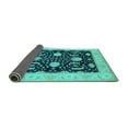 thumbnail image 2 of Ahgly Company Indoor Round Oriental Turquoise Blue Industrial Area Rugs, 6' Round, 2 of 4
