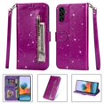 thumbnail image 2 of Dteck Wallet Case for Samsung Galaxy S23 FE,Magnetic Handbag Zipper Pocket PU Leather Flip Case with 3 Card Slots and Wrist Strap Folio TPU Inner Stand Cover,Purple, 2 of 6