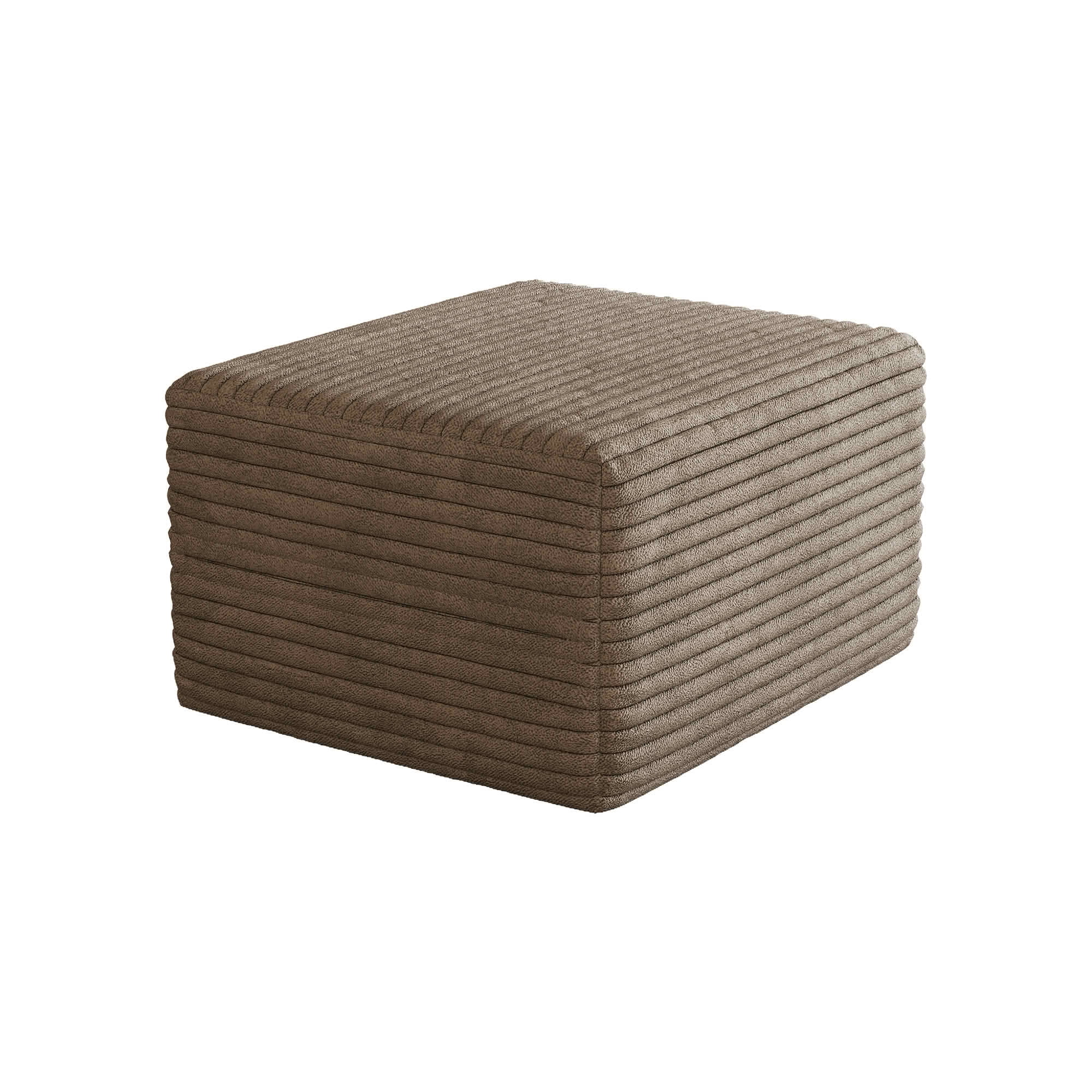 MAYEERTY Plush Corduroy Sofa Ottoman, No Assembly Required, Camel